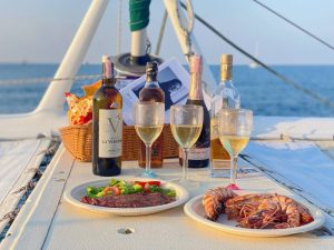 Lunch served on board the yacht Nina in Koh Samui.