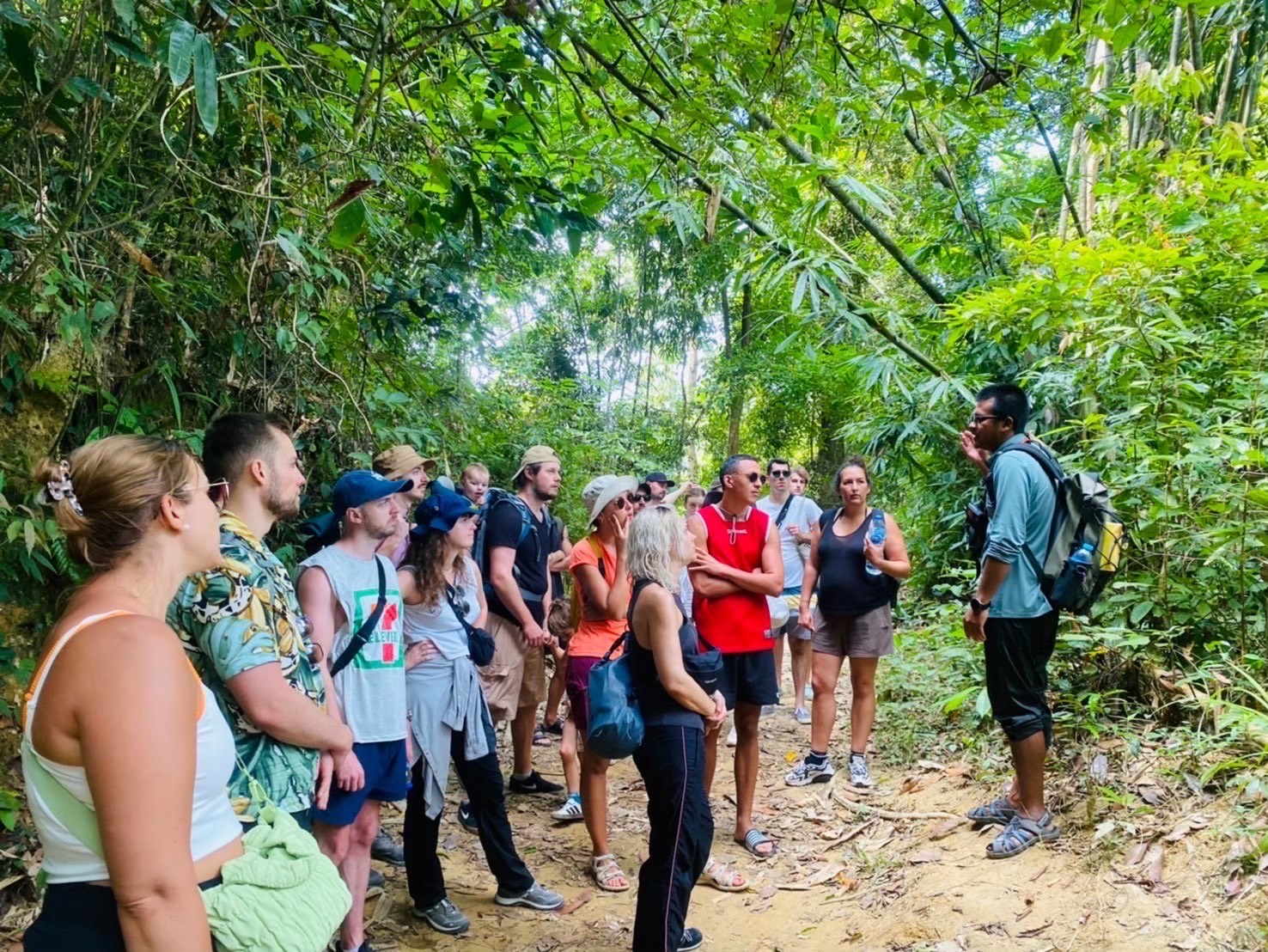 Tourists Group at Cheow Lan Lake, Khao Sok.