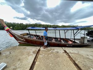 Longtail boat in Koh Panyi a Gypsy floating village in Phang-nga.